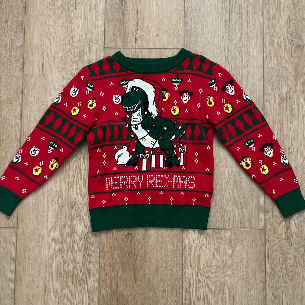 Toy Story Red and Green Christmas Sweater 3T